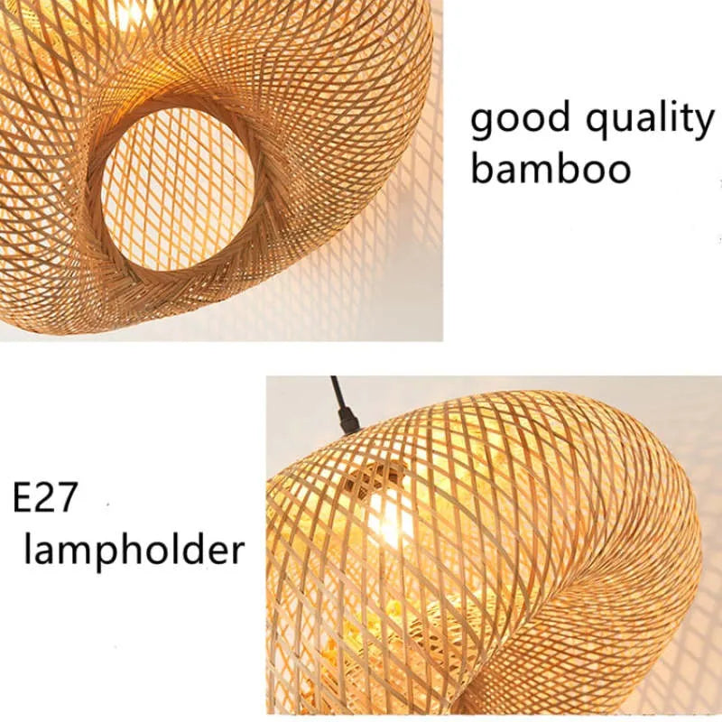 Elegant Bamboo Pendant Light | Hand-Woven Chandelier for Stylish Kitchen Pendant Lighting 8