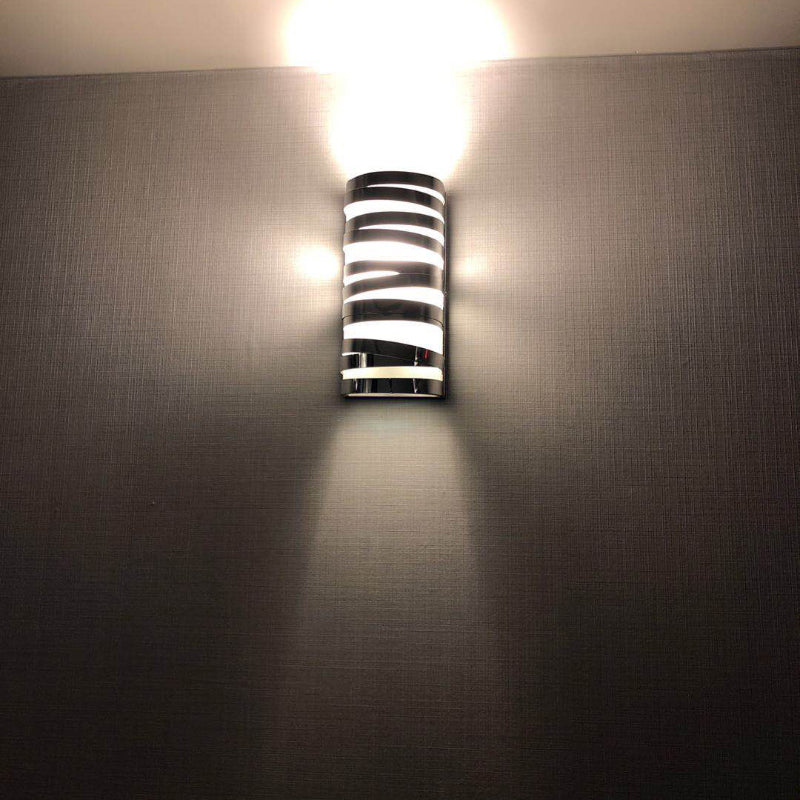 Elegant Indoor Wall Lamp | Metal & Glass Design with Cylindrical Shape | Stylish Wall Sconce Lighting for Bedrooms and Living Rooms 2