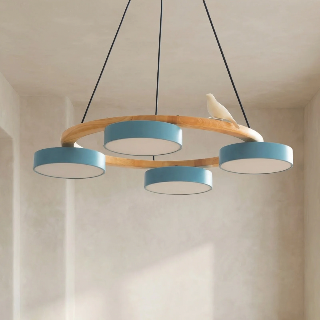 Elegant Round Chandelier Light with Bird-Inspired Design | Modern Fixture for Dining Room Illumination 14