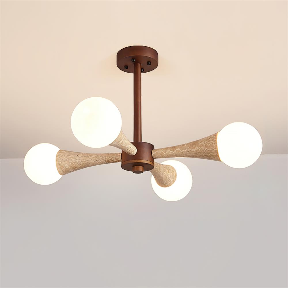 Hedra | Flush Mount Ceiling Light Fixture with Organic Design & Opal Glass Globes | Elegant Lighting for Modern Spaces 13
