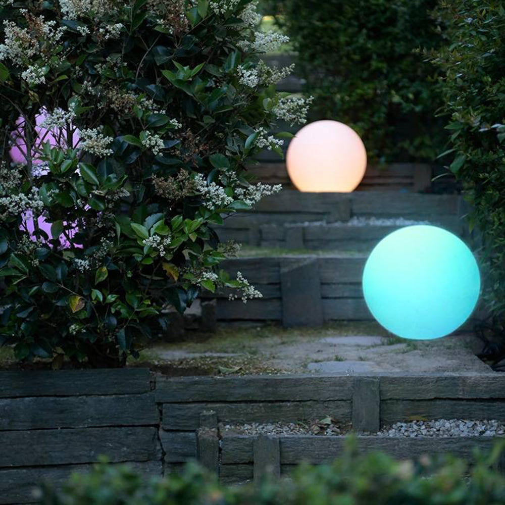 Minimalist Globe Outdoor Light with Dimmable Functionality | Durable Resin Design for Elegant Garden Illumination 7