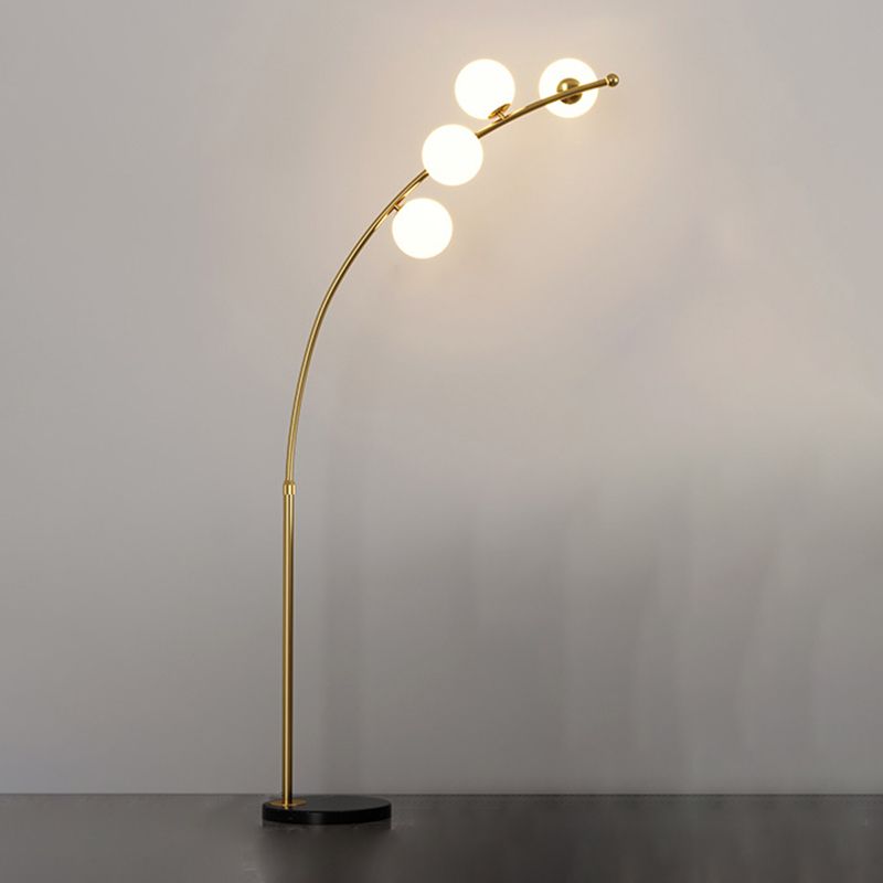 Modern Arc Floor Lamp with Multi-Head Design in Black & Gold | Stylish Lighting for Living Spaces 7