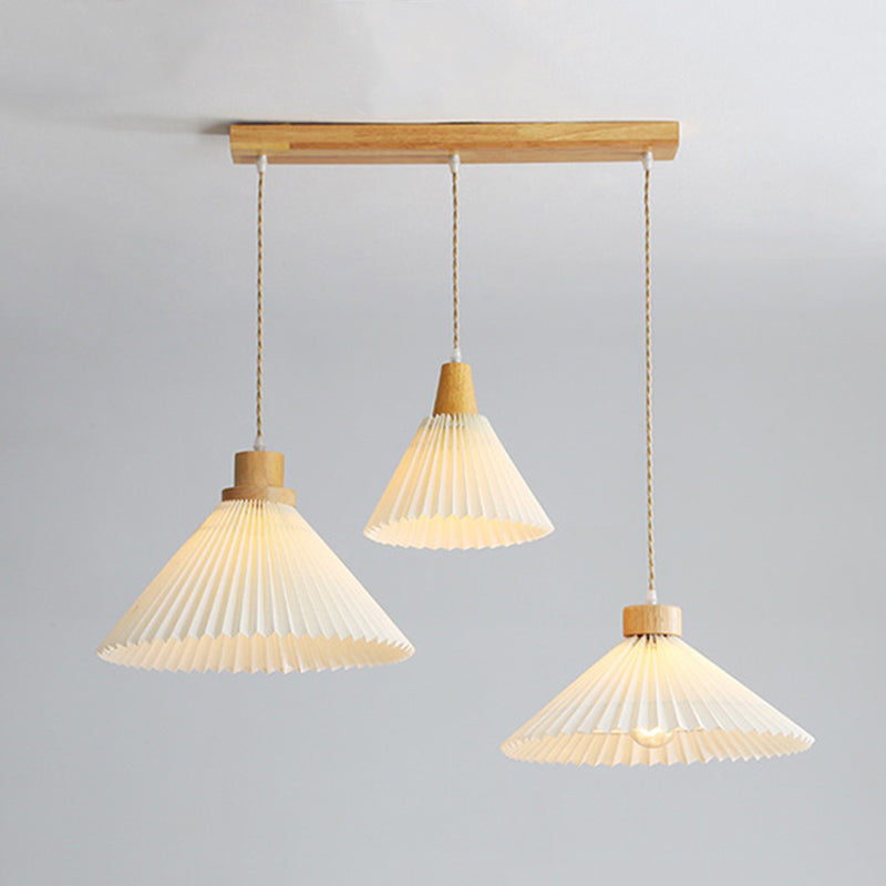 Muto | Pendant Light with Umbrella Shape Design in Wood & PVC | Stylish Lighting for Dining and Living Spaces 7