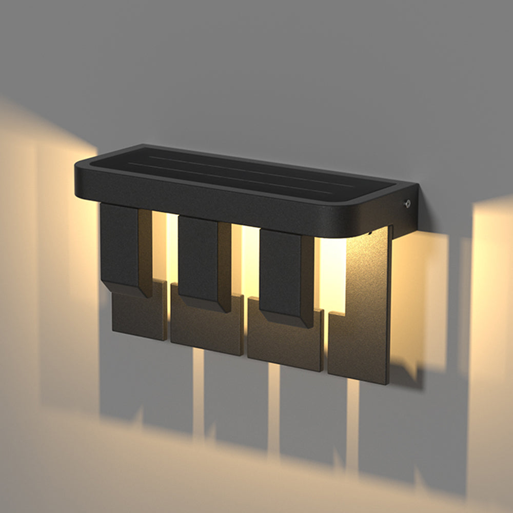 Ray Collection | Modern Minimalist Solar Outdoor Wall Lamp with Warm Light | Durable Metal Design for Gardens and Yards 5