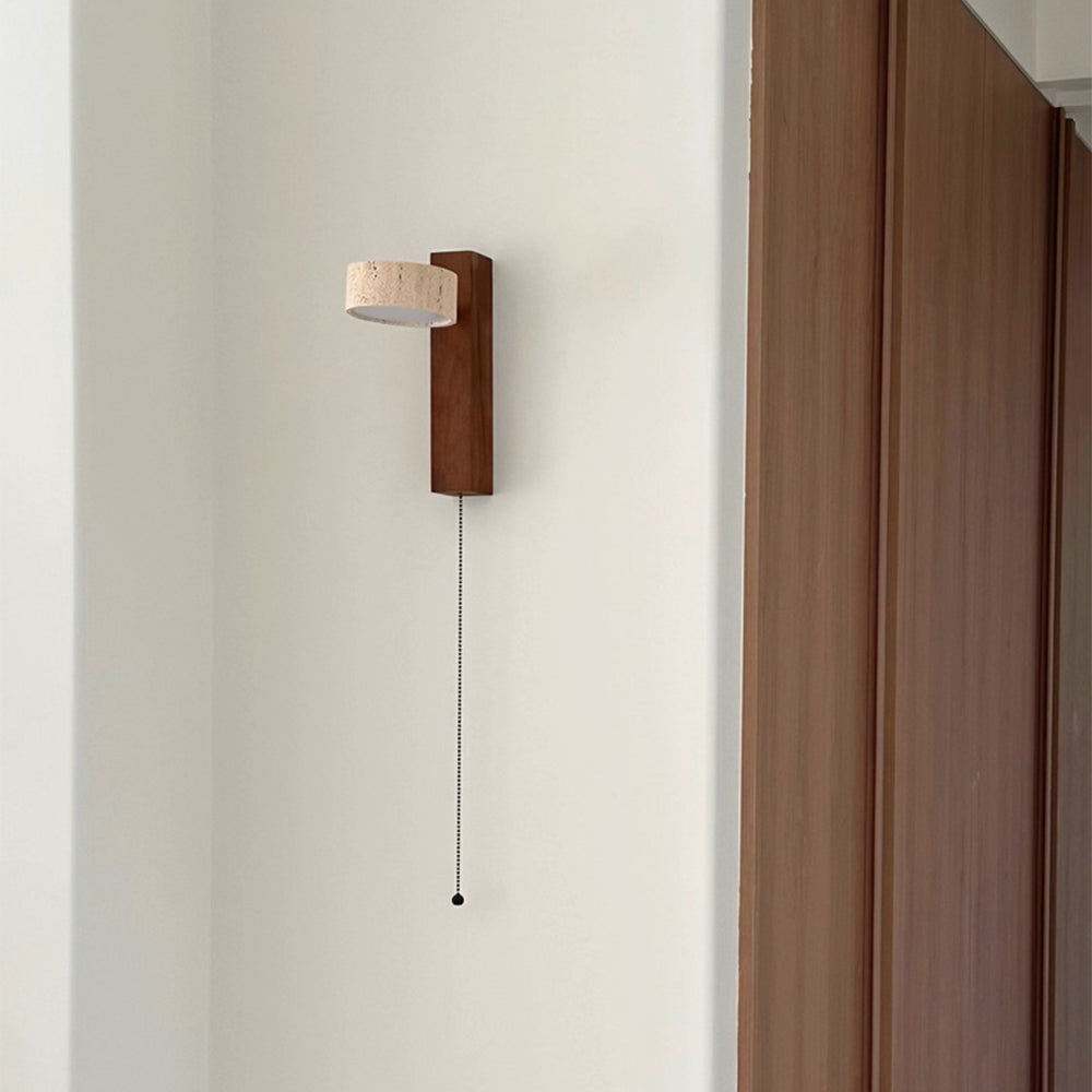 Ritta | Indoor Wall Lamp with Yellow Travertine Shade & Wooden Beam | Elegant Lighting for Modern Interiors 10