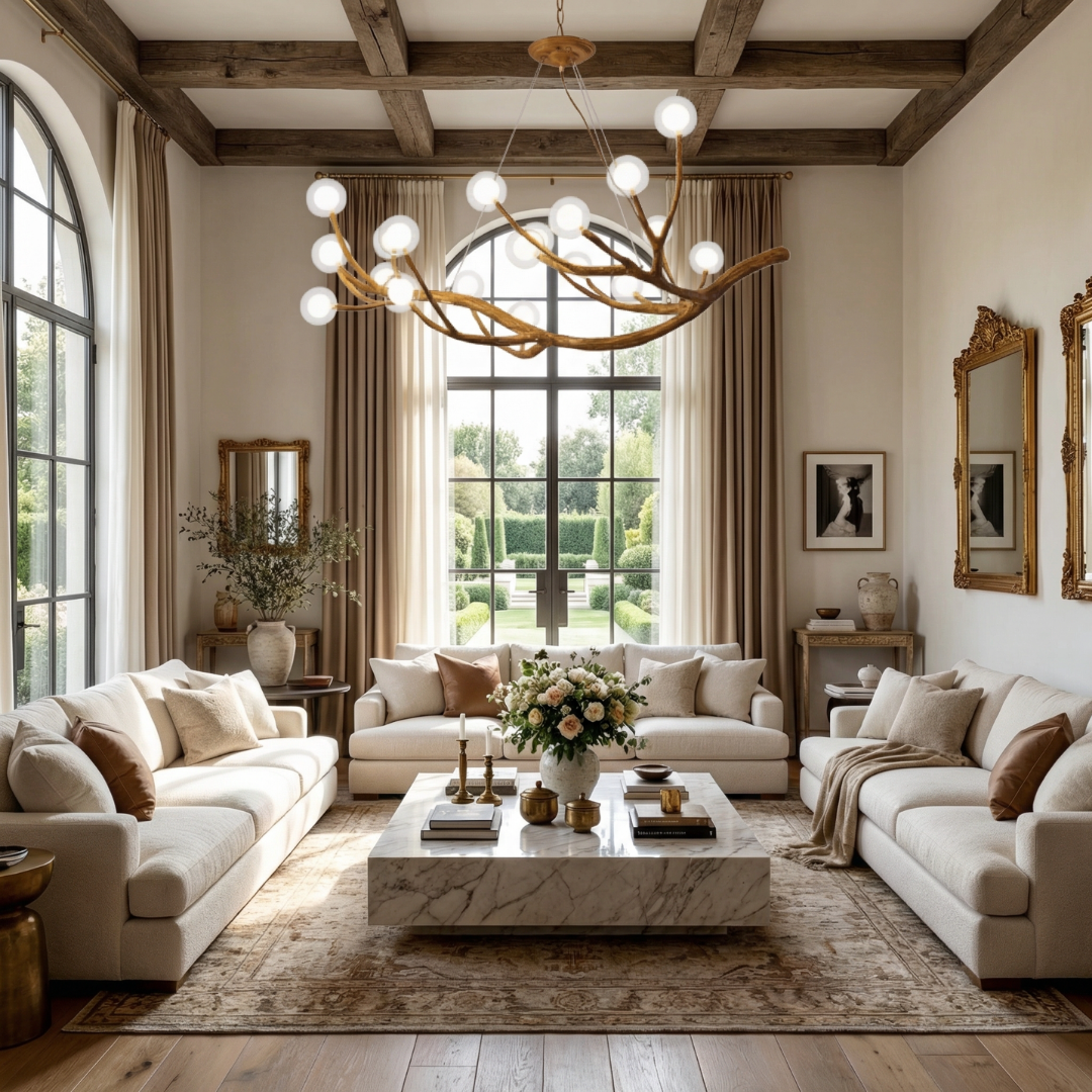 Rustic Elegance | Modern Chandelier Light with Glass Bubble Shades | Adjustable Height for Cozy Dining Ambiance 10