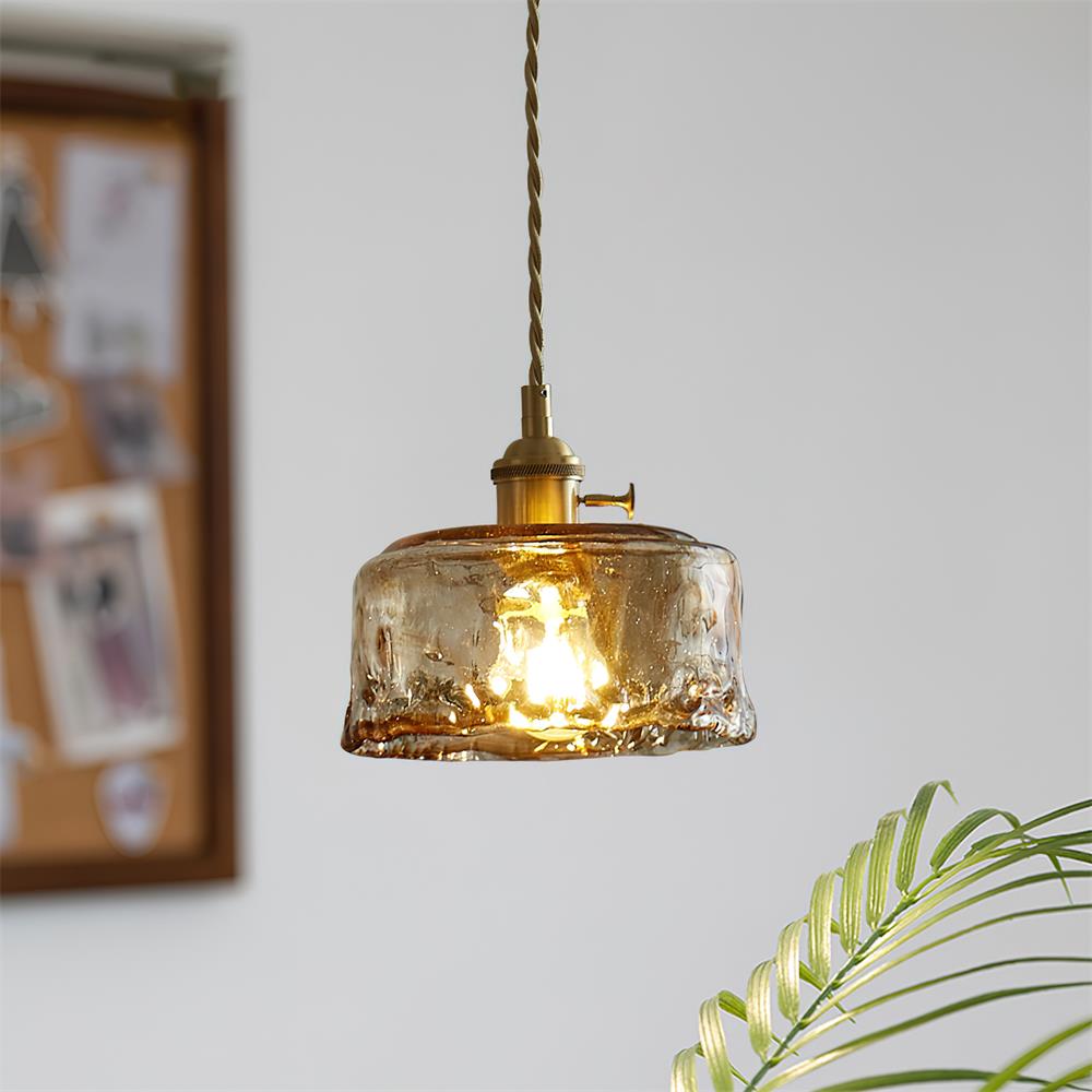 Amberlyn | Vintage Amber Glass Pendant Light with Adjustable Height | Elegant Illumination for Any Space 2