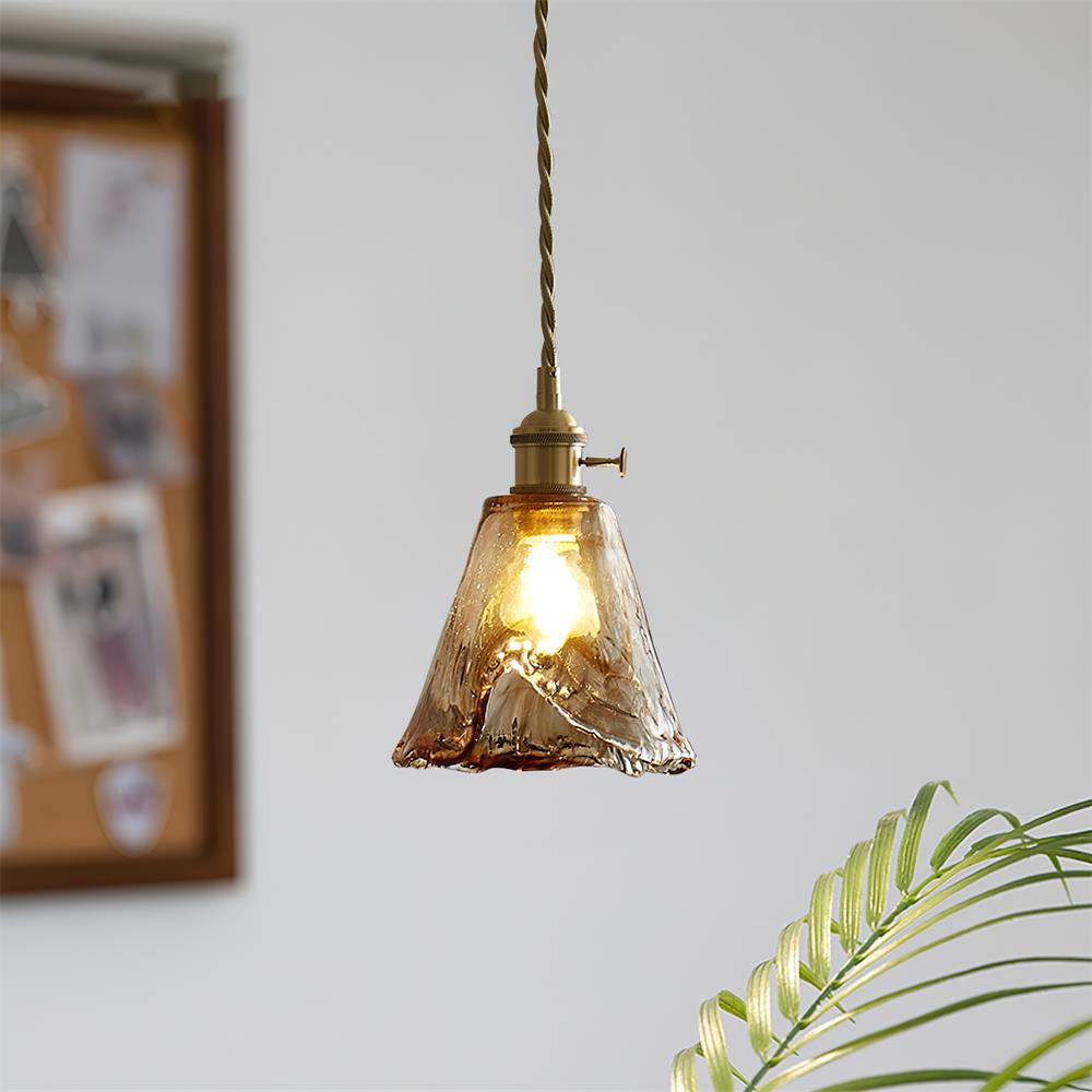 Amberlyn | Vintage Amber Glass Pendant Light with Adjustable Height | Elegant Illumination for Any Space 3
