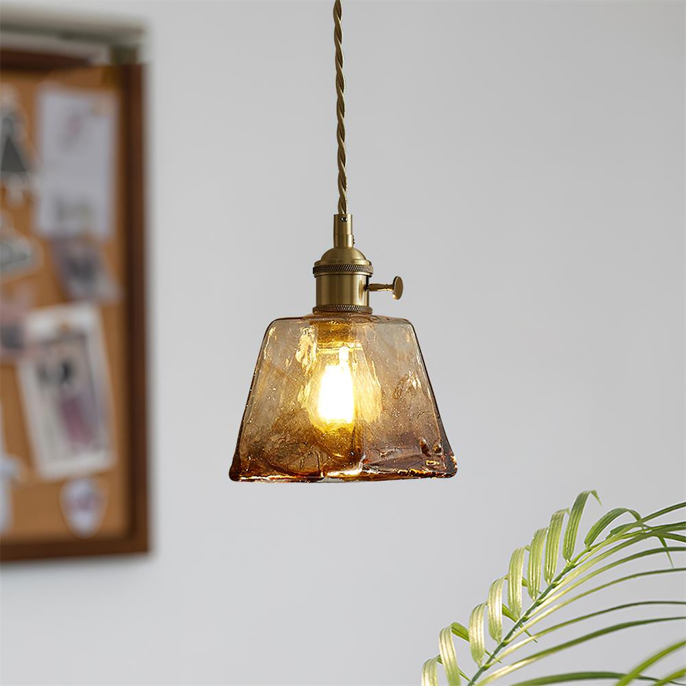 Amberlyn | Vintage Amber Glass Pendant Light with Adjustable Height | Elegant Illumination for Any Space 4