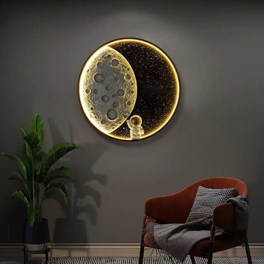 Aria Collection | Indoor Wall Lamp with Dimmable LED Light | Unique Moon Design for Cozy Rooms 0