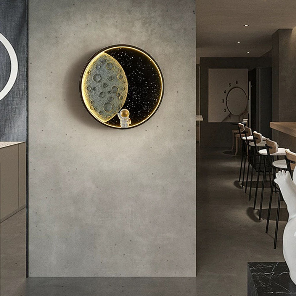 Aria Collection | Indoor Wall Lamp with Dimmable LED Light | Unique Moon Design for Cozy Rooms 6