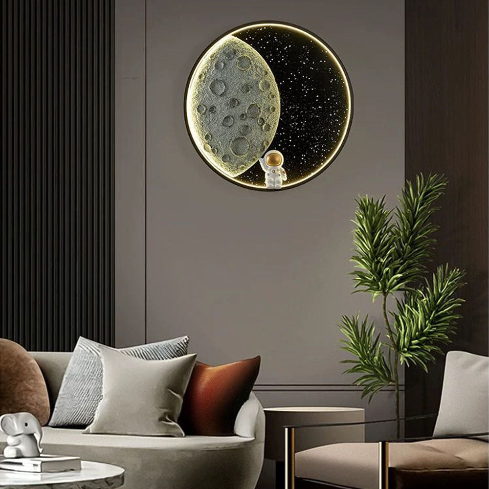 Aria Collection | Indoor Wall Lamp with Dimmable LED Light | Unique Moon Design for Cozy Rooms 9