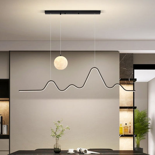 Arisha Collection | Black Pendant Light with Dimmable Feature | Minimalist Design for Elegant Kitchen Lighting 0