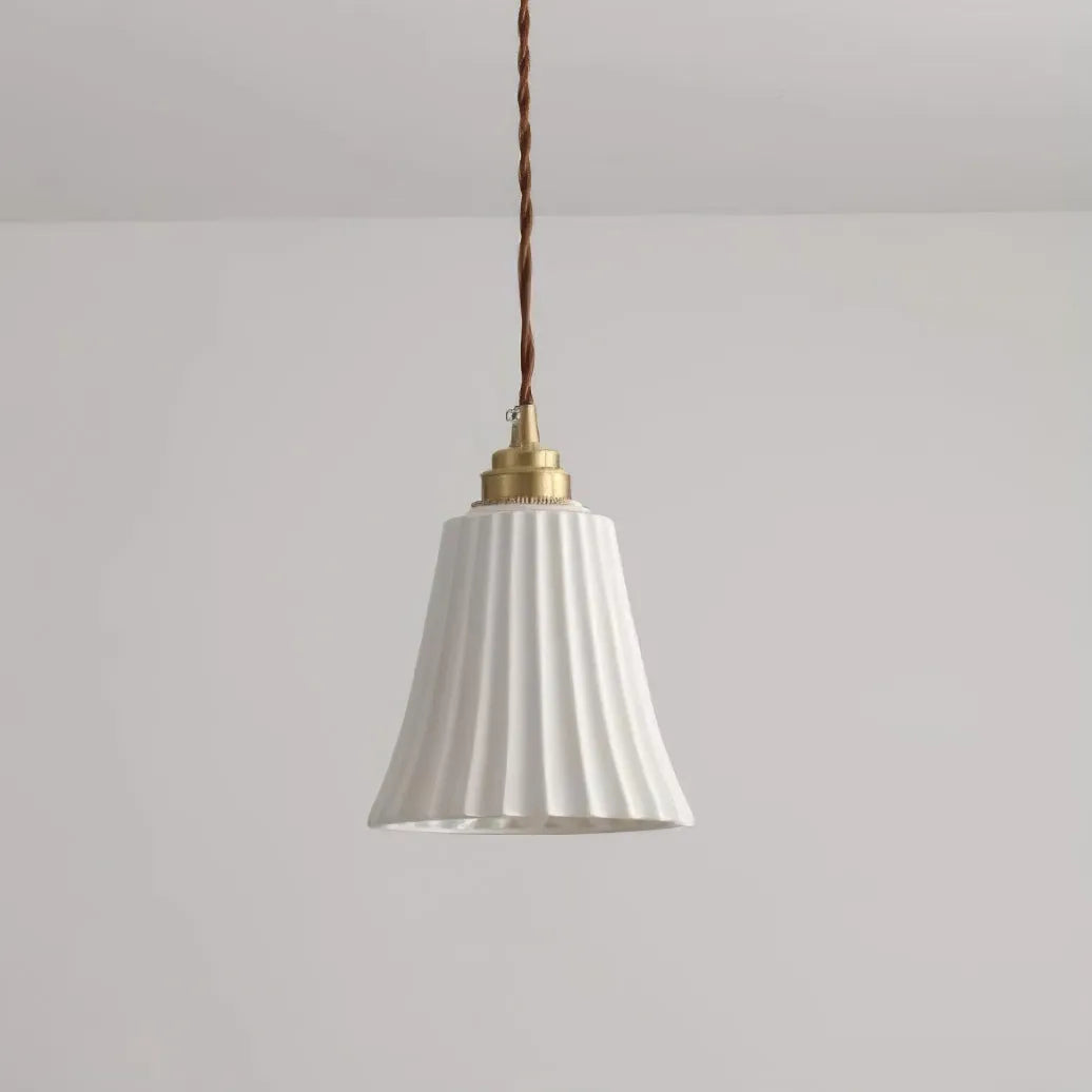Arisha Collection | Elegant Trumpet Pendant Light with Brass & Ceramic | Stylish Illumination for Modern Living Spaces 1