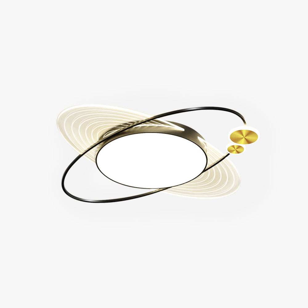 Arisha | Circle LED Flush Mount Ceiling Light with Adjustable Brightness | Modern Black/Gold Design for Elegant Illumination 1