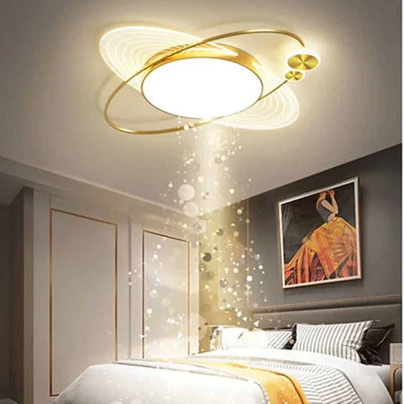 Arisha | Circle LED Flush Mount Ceiling Light with Adjustable Brightness | Modern Black/Gold Design for Elegant Illumination 3