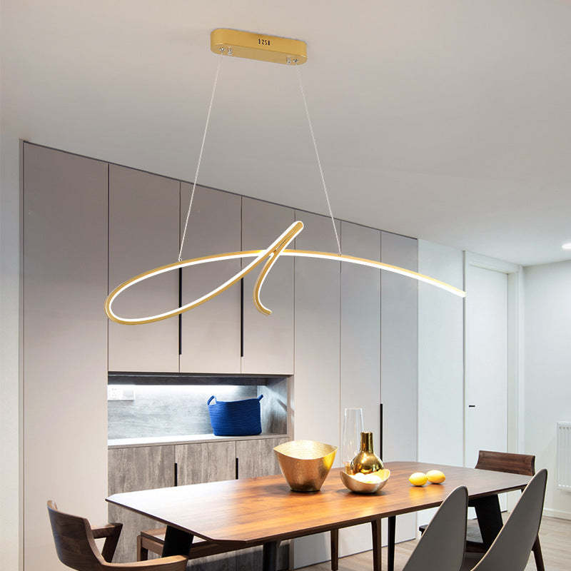 Arisha | Modern Metal Pendant Light with Irregular Curved Design | Elegant Black and Gold Finish for Stylish Ambiance 4