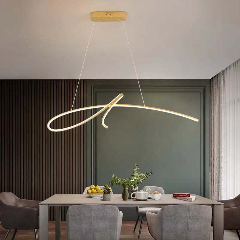 Arisha | Modern Metal Pendant Light with Irregular Curved Design | Elegant Black and Gold Finish for Stylish Ambiance 6