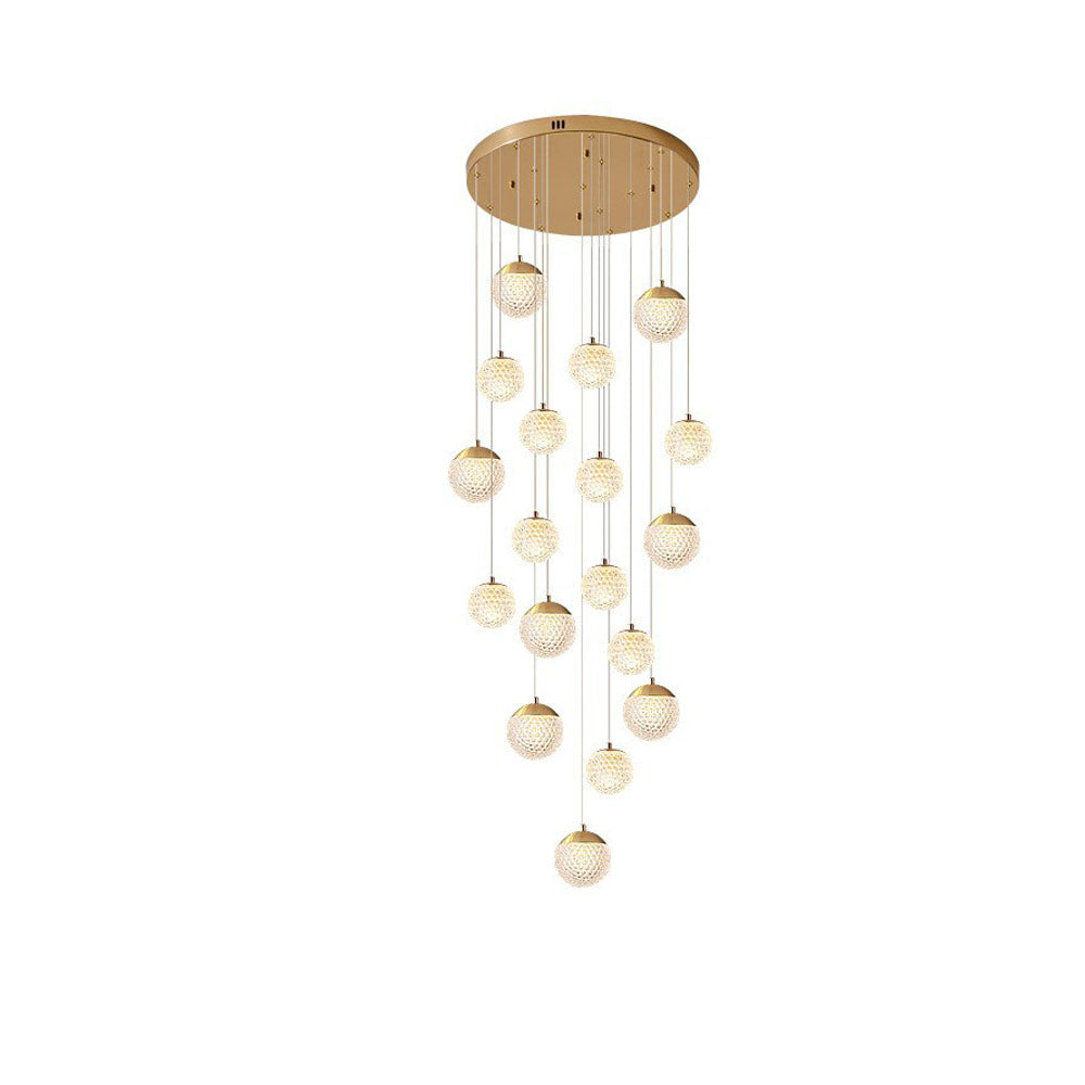 Art Deco | Modern Gold Chandelier Light with Honeycomb Design | Elegant Illumination for Luxurious Spaces 11