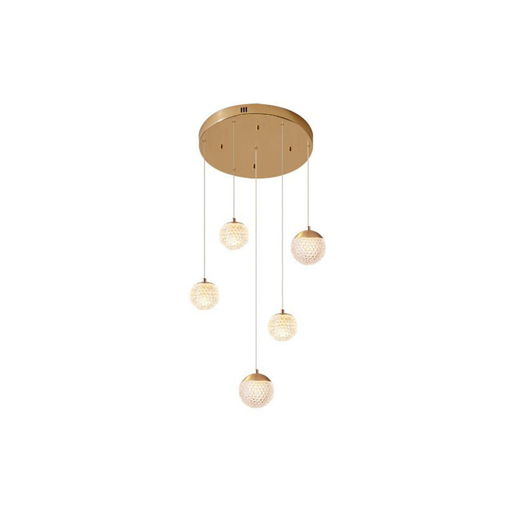 Art Deco | Modern Gold Chandelier Light with Honeycomb Design | Elegant Illumination for Luxurious Spaces 12