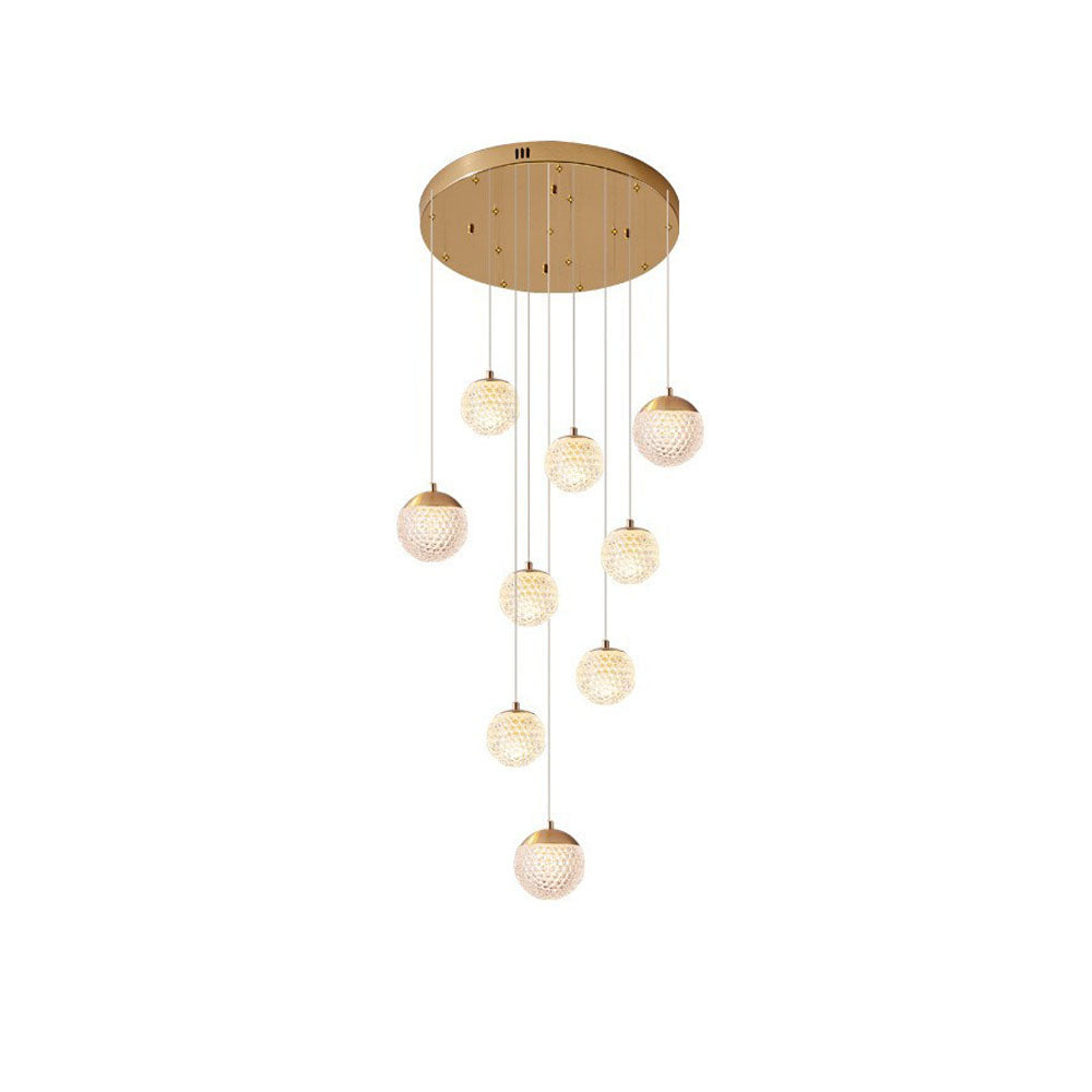 Art Deco | Modern Gold Chandelier Light with Honeycomb Design | Elegant Illumination for Luxurious Spaces 13