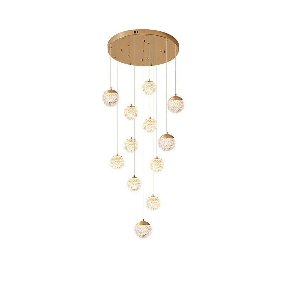 Art Deco | Modern Gold Chandelier Light with Honeycomb Design | Elegant Illumination for Luxurious Spaces 16