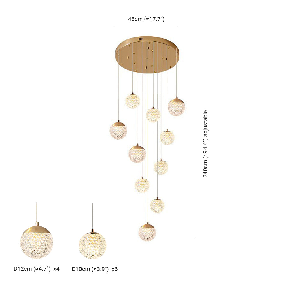 Art Deco | Modern Gold Chandelier Light with Honeycomb Design | Elegant Illumination for Luxurious Spaces 17