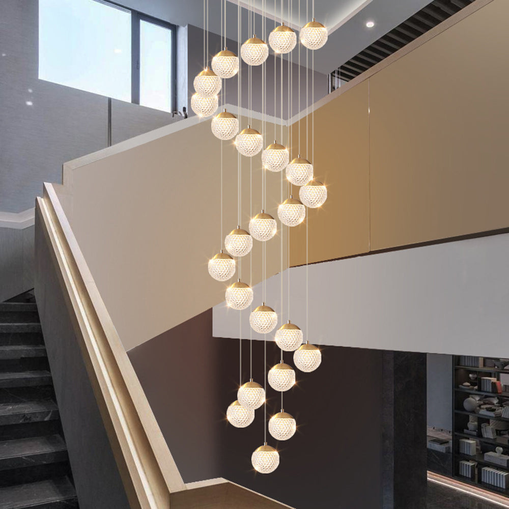 Art Deco | Modern Gold Chandelier Light with Honeycomb Design | Elegant Illumination for Luxurious Spaces 3