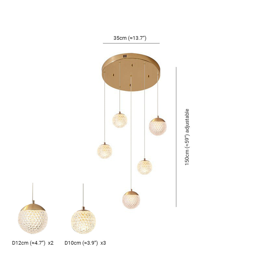 Art Deco | Modern Gold Chandelier Light with Honeycomb Design | Elegant Illumination for Luxurious Spaces 5