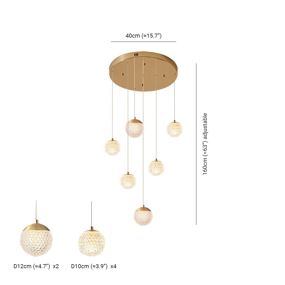 Art Deco | Modern Gold Chandelier Light with Honeycomb Design | Elegant Illumination for Luxurious Spaces 6