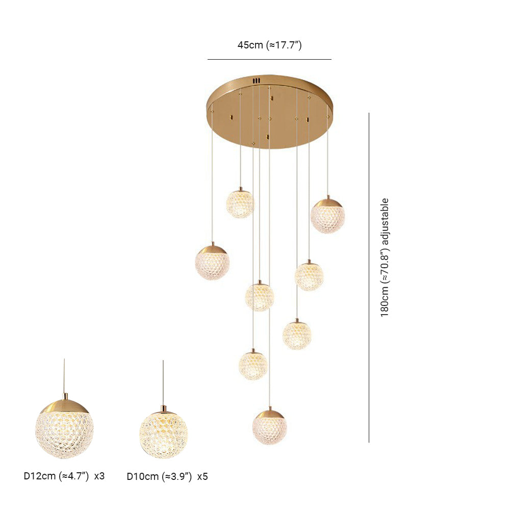 Art Deco | Modern Gold Chandelier Light with Honeycomb Design | Elegant Illumination for Luxurious Spaces 7