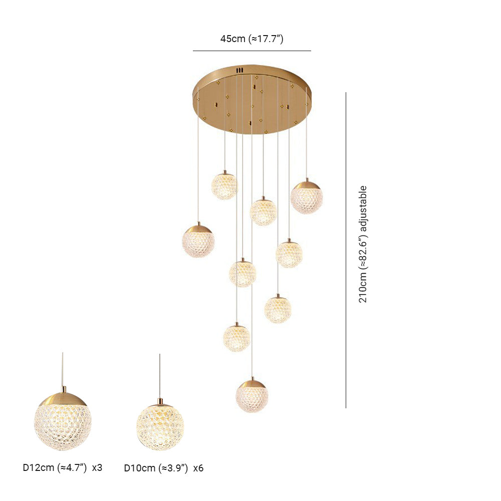 Art Deco | Modern Gold Chandelier Light with Honeycomb Design | Elegant Illumination for Luxurious Spaces 8