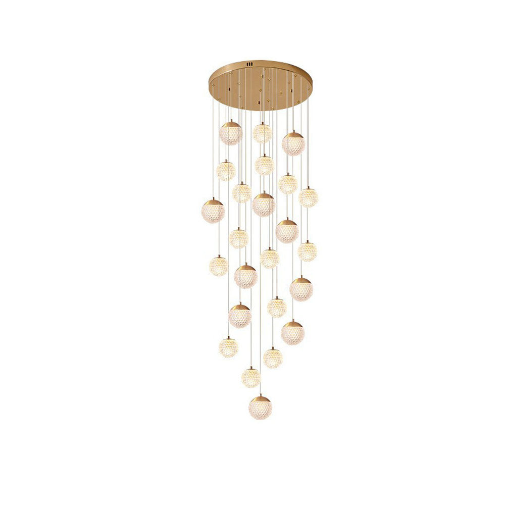 Art Deco | Modern Gold Chandelier Light with Honeycomb Design | Elegant Illumination for Luxurious Spaces 9
