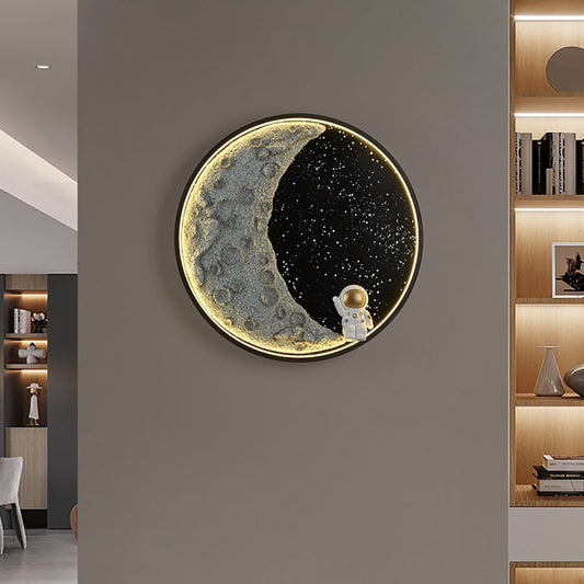 Astronaut Wall Lamp | Unique Metal Sconce Light with Elegant Black Accent | Modern Wall Lights Indoor for Timeless Decor 0