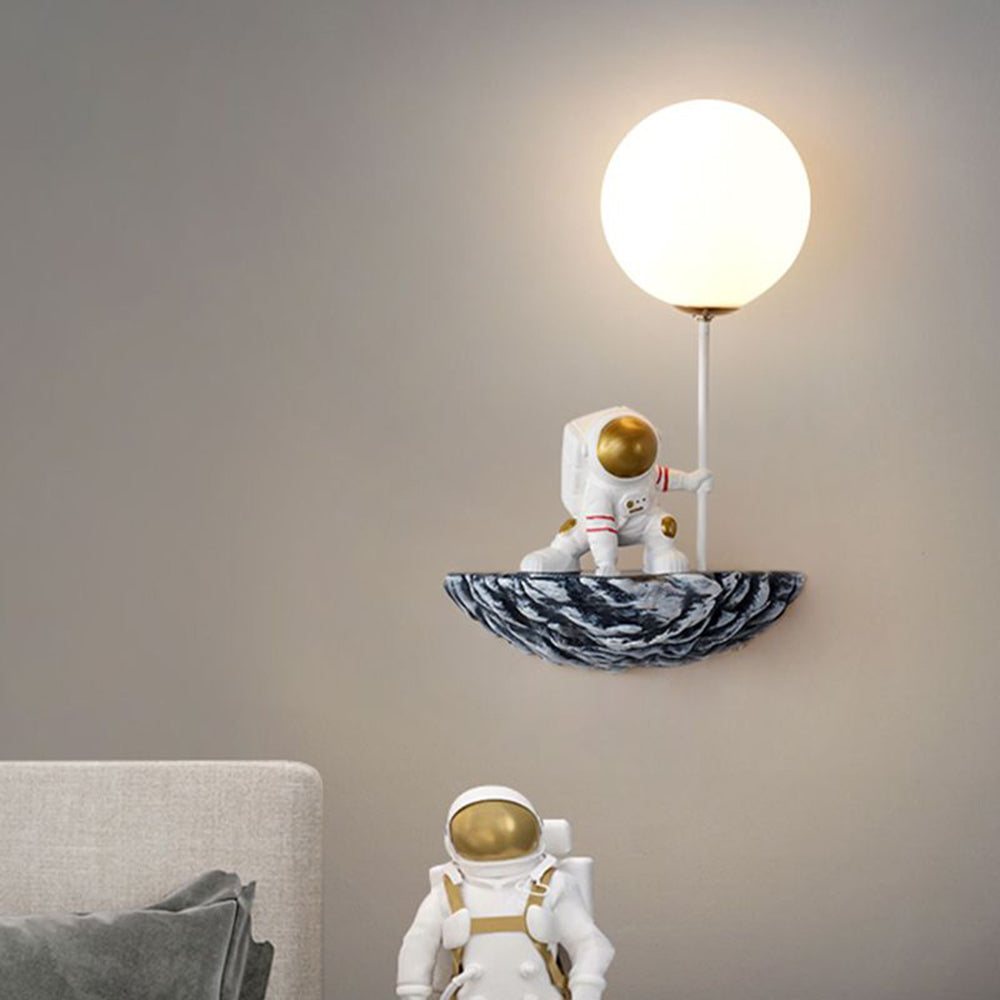 Astronaut Wall Lamp | Unique Metal & Glass Sconce Light with Artistic Design | Decorative Wall Lighting for Creative Home Spaces 0
