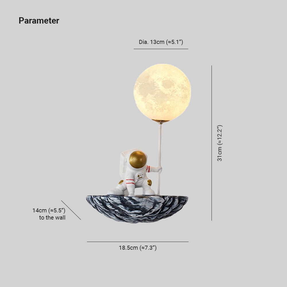 Astronaut Wall Lamp | Unique Metal & Glass Sconce Light with Artistic Design | Decorative Wall Lighting for Creative Home Spaces 4