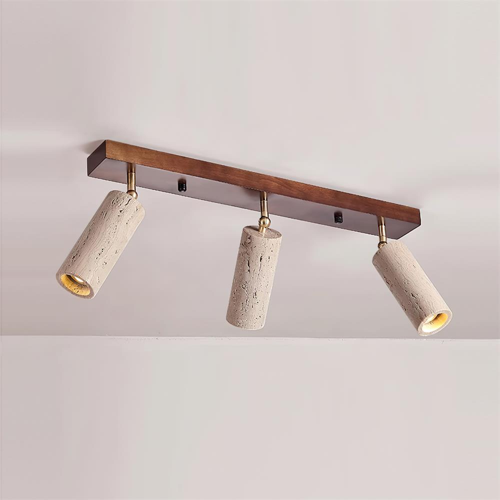 Elegant 3-Light Ceiling Spotlight with Adjustable Direction & Wood Canopy | Stylish Illumination for Kitchen and Living Room 0
