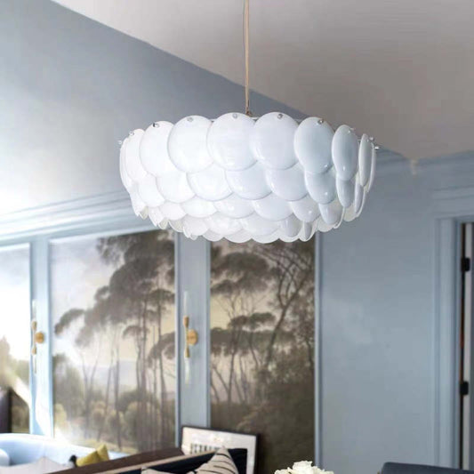 Elegant Art Deco Chandelier Light with Adjustable Height | Modern Ceramic & Metal Design for Stylish Spaces 0
