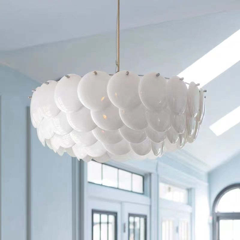 Elegant Art Deco Chandelier Light with Adjustable Height | Modern Ceramic & Metal Design for Stylish Spaces 4