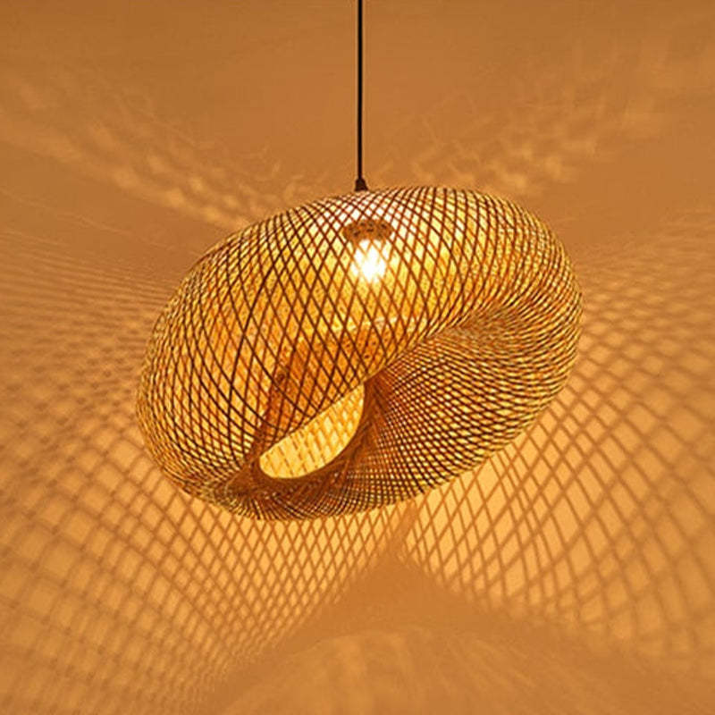Elegant Bamboo Pendant Light | Hand-Woven Chandelier for Stylish Kitchen Pendant Lighting 5