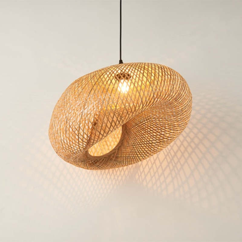 Elegant Bamboo Pendant Light | Hand-Woven Chandelier for Stylish Kitchen Pendant Lighting 6