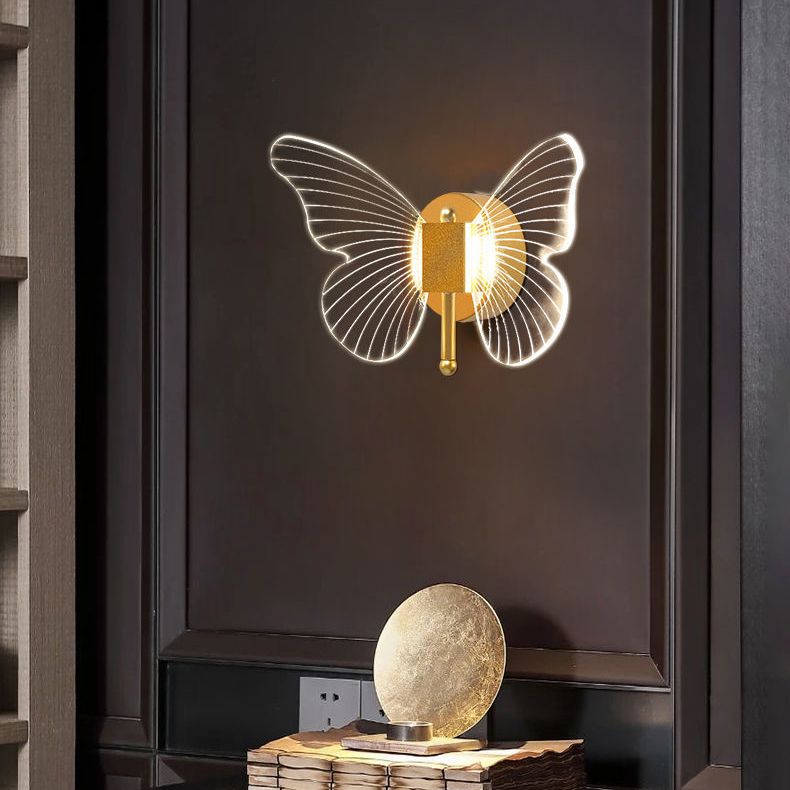 Elegant Butterfly Wall Lamp | Gold Finish with LED Lighting | Unique Design for Cozy Spaces 2