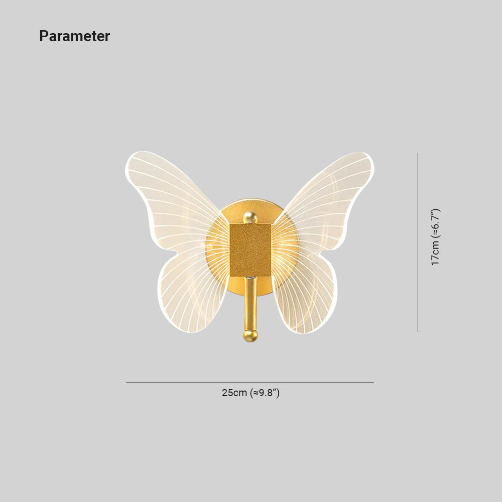 Elegant Butterfly Wall Lamp | Gold Finish with LED Lighting | Unique Design for Cozy Spaces 4