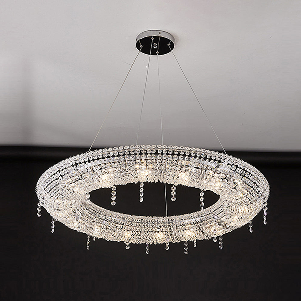 Elegant Crystal Chandelier Light with Remote Dimming | Modern Design for Dining Room Ambiance 6