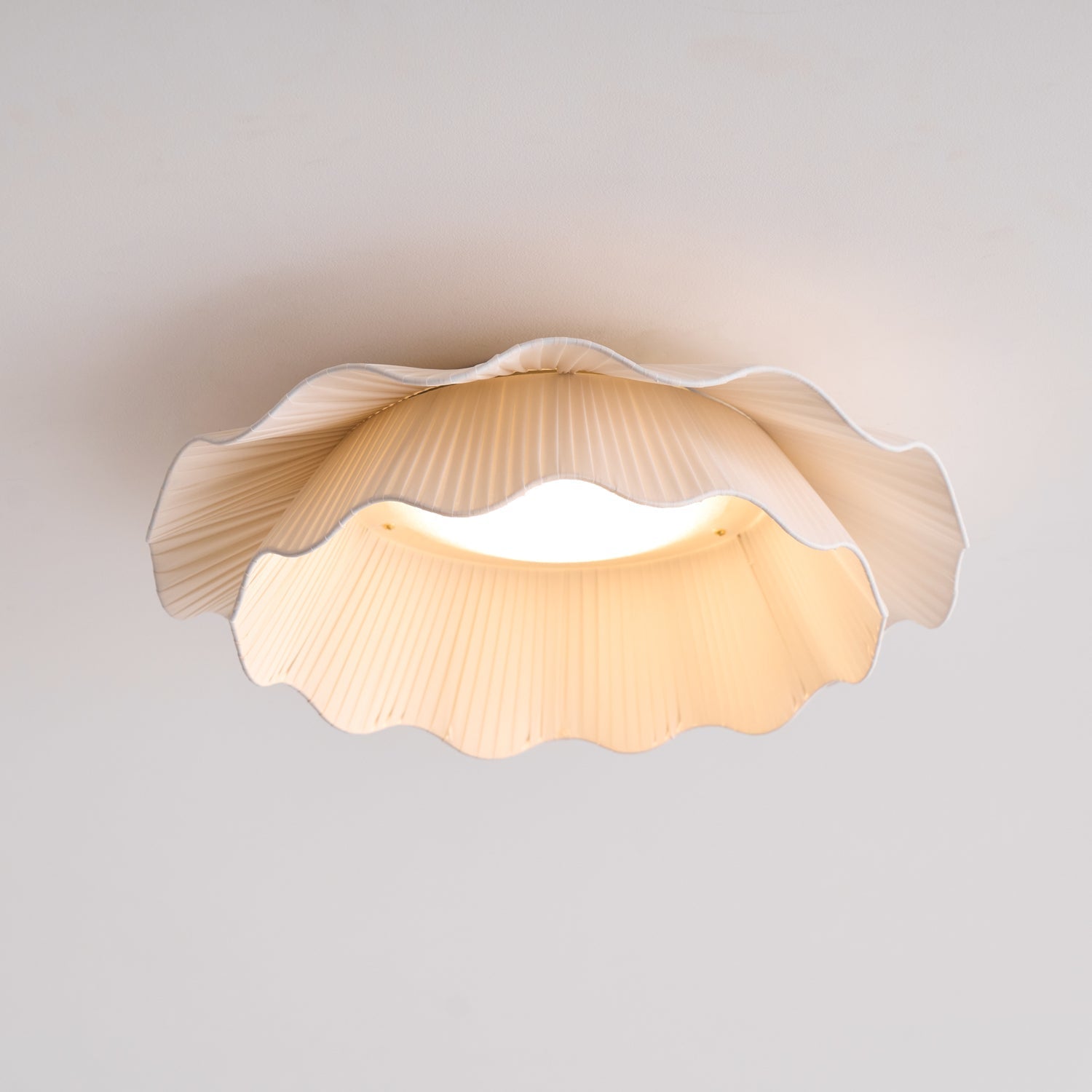Elegant Fabric Wave Flush Mount Ceiling Light with Soft LED Illumination | Modern Fixture for Ambient Lighting 5