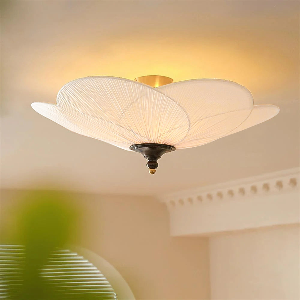 Elegant Flush Mount Ceiling Light Fixture with Metal Canopy | Dimmable LED Compatible for Modern Spaces 0