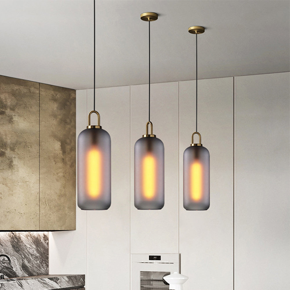 Elegant Glass Pendant Light | Stylish Cylinder Design with Adjustable Height | Perfect for Kitchen and Modern Spaces 2