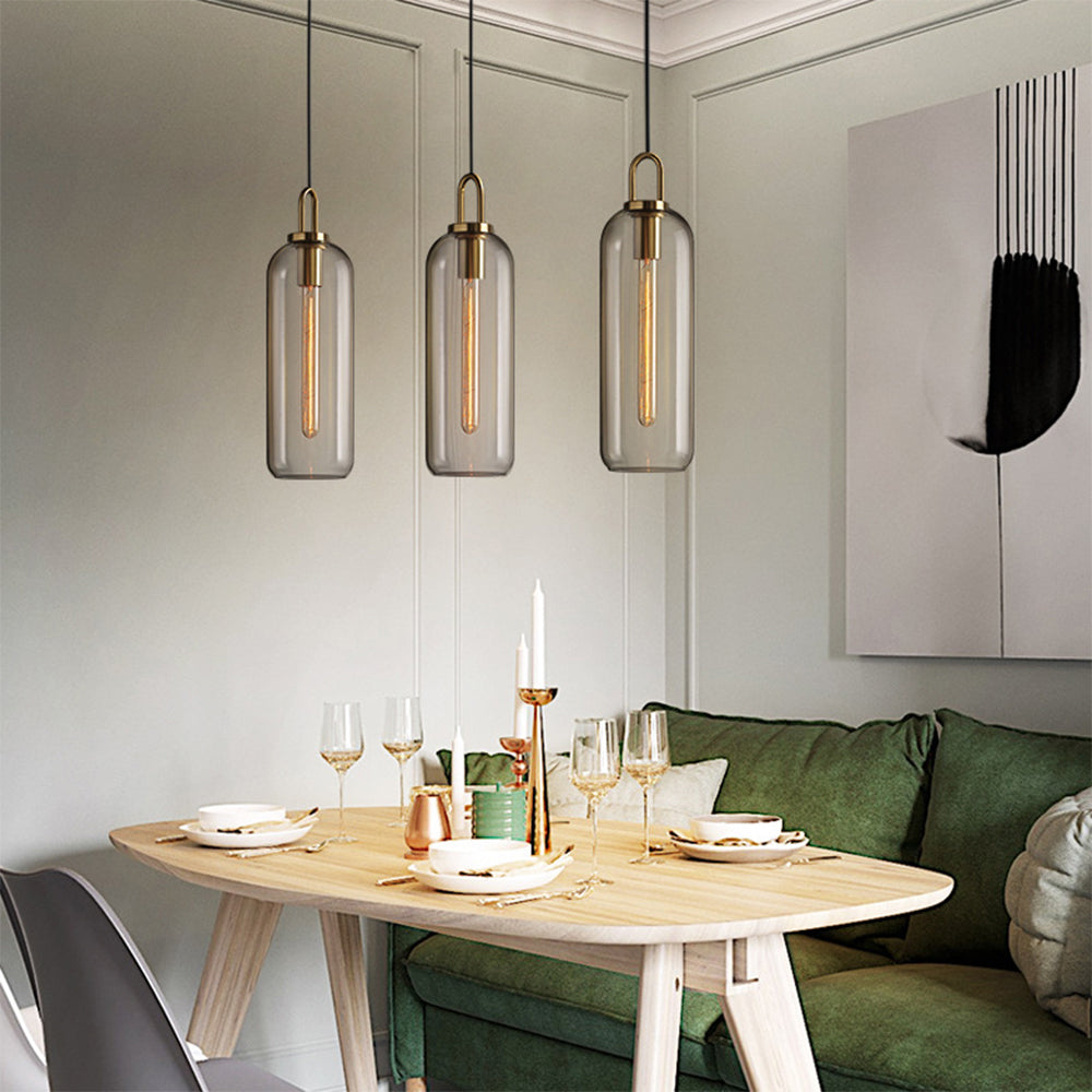 Elegant Glass Pendant Light | Stylish Cylinder Design with Adjustable Height | Perfect for Kitchen and Modern Spaces 4