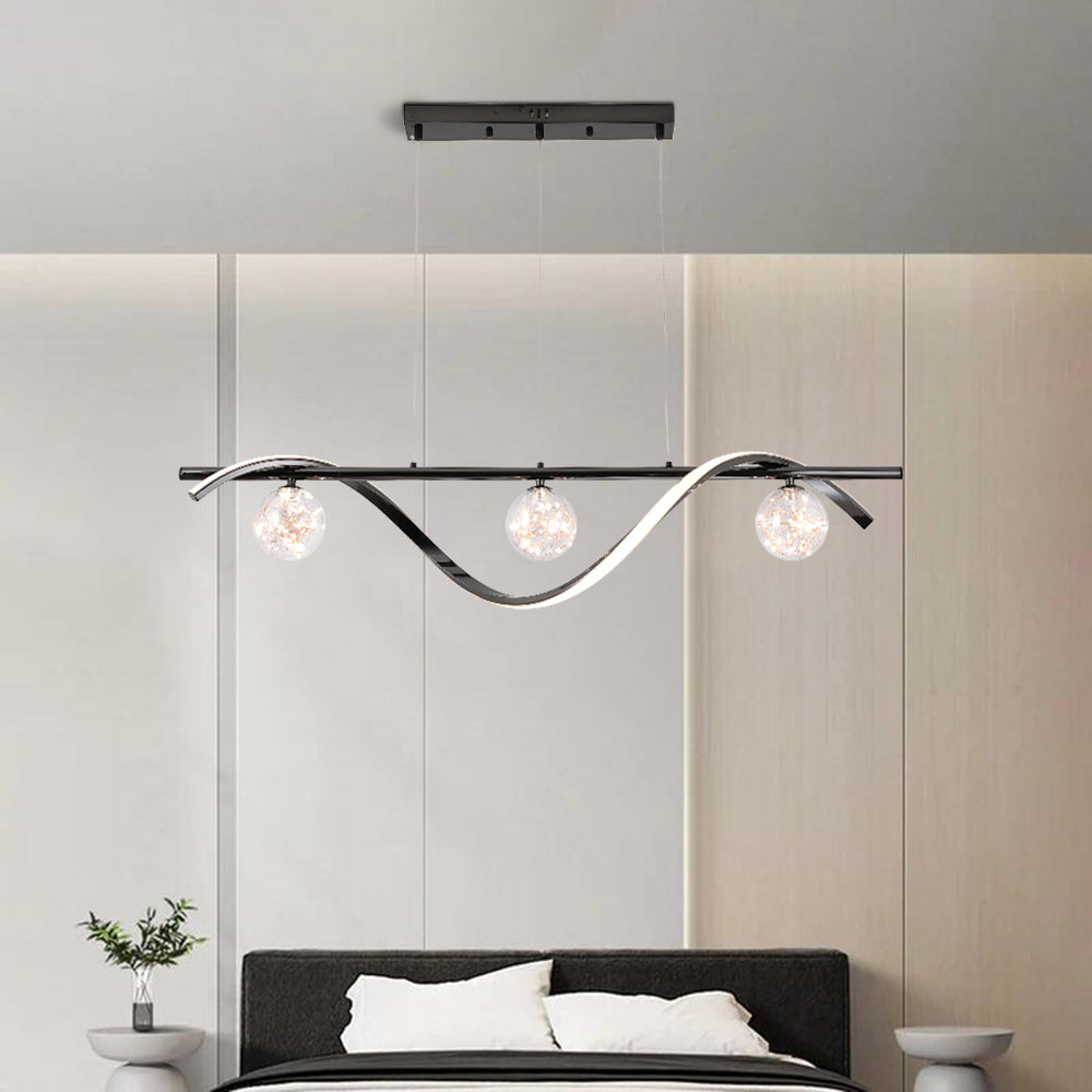 Elegant Glass Pendant Light with Dimmable Globes | Stylish Kitchen Pendant Lighting for Warm Ambiance 0
