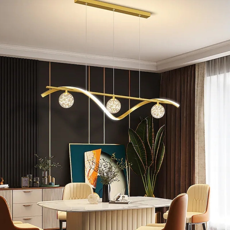 Elegant Glass Pendant Light with Dimmable Globes | Stylish Kitchen Pendant Lighting for Warm Ambiance 2